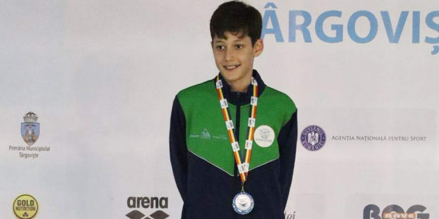 Mihnea Dorolțan de la Flykick Team Baia Mare, locul 2 și titlul de vicecampion național la poliatlon copii 11 ani