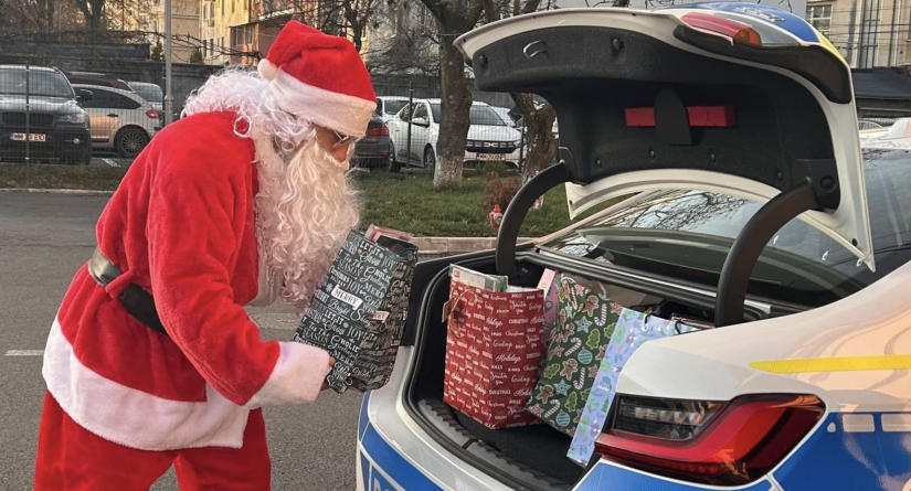 Moșul a primit o mână de ajutor de la polițiștii maramureșeni