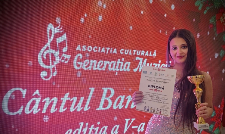 Mara Popov de la Insieme Music School a câștigat Marele Trofeu și Trofeul secțiunii Pop Românesc în cadrul Festivalului Național de Interpretare „Cântul Banatului” din Timiș
