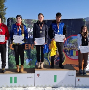 Sportivi din cadrul CSS Baia Sprie, pe podium la Campionatul Național de Orientare – Schi