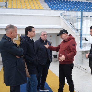 O delegație a FRF, în frunte cu președintele Răzvan Burleanu, în vizită în Baia Mare