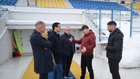 O delegație a FRF, în frunte cu președintele Răzvan Burleanu, în vizită în Baia Mare