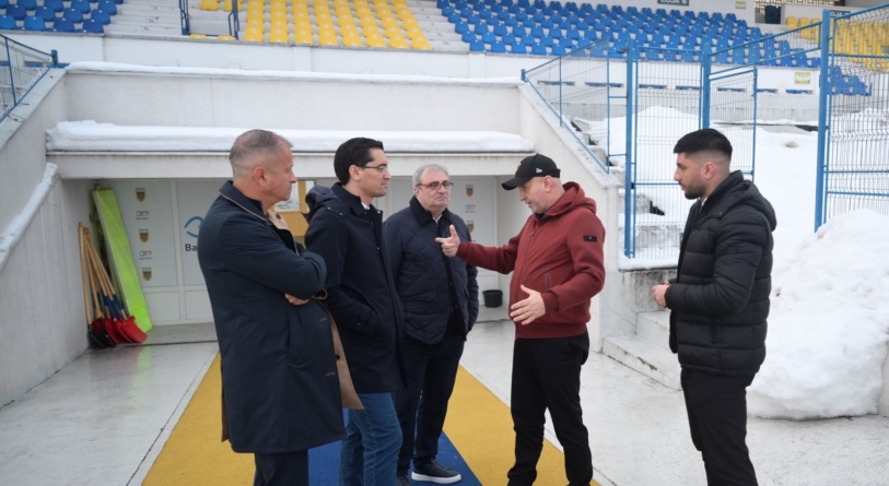 O delegație a FRF, în frunte cu președintele Răzvan Burleanu, în vizită în Baia Mare