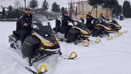 ITPF Sighet a primit patru snowmobile noi, în cadrul proiectului „Olymp – Supravegherea frontierelor pe terenuri înalte”