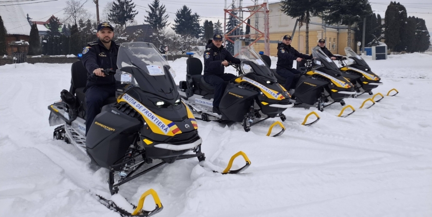 ITPF Sighet a primit patru snowmobile noi, în cadrul proiectului „Olymp – Supravegherea frontierelor pe terenuri înalte”