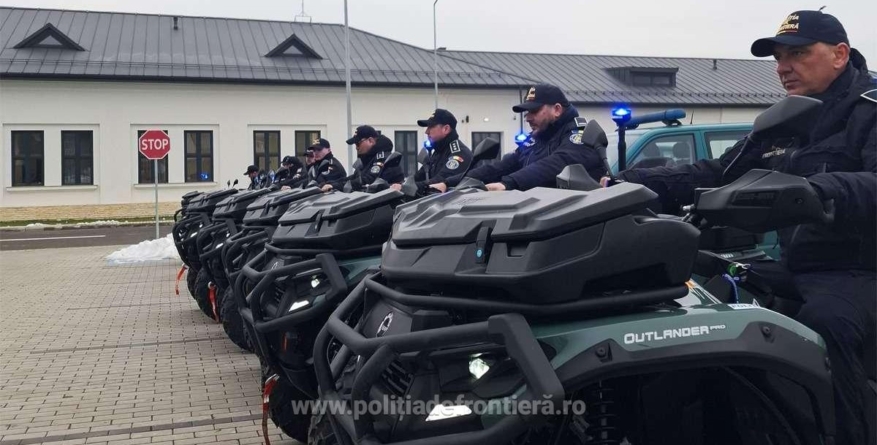 Opt ATV-uri noi pentru supravegherea frontierei montane au ajuns la ITPF Sighetu Marmației