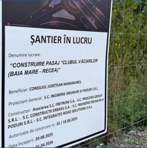 Restricții de circulație la „Pasaj Clubul Văcarilor (Baia Mare – Recea)”
