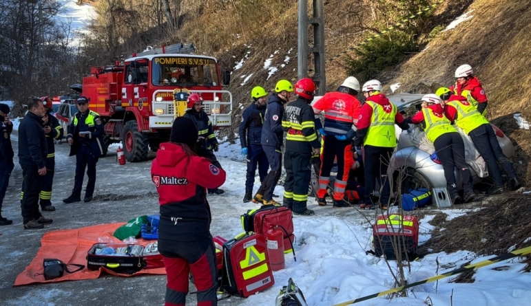 Exercițiul „Alunecare de teren pe raza UAT Poienile de sub Munte” a reunit echipajele de intervenție, de Ziua Protecției Civile în România