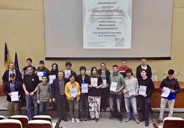 Elevi de la Liceul Tehnologic „Anghel Saligny” Baia Mare, premiați la concursul ElectroSoftIng