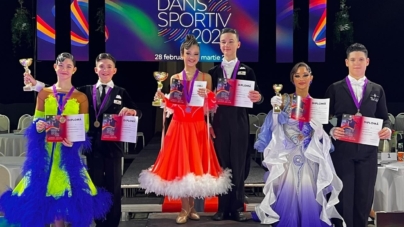 Podium pentru perechea David Indrecan-Antonia Mare la Campionatul Național de Dans Sportiv de la Timișoara