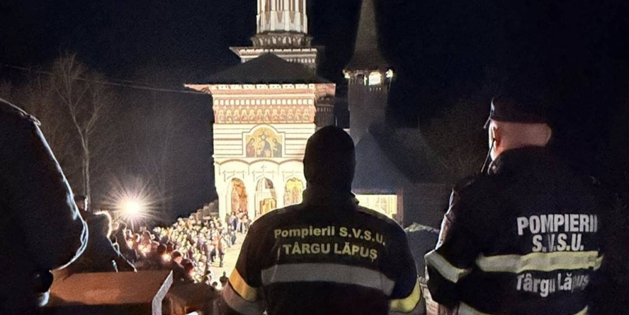 Pompierii au asigurat liniștea credincioșilor în noaptea de Înviere, la Mănăstirea Sf. Ana Rohia