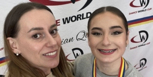 Sportiva Aniela Achim de la Rivulus Dance Baia Mare a cucerit prima treaptă a podiumului la competiția Dance World Cup Romania 2026