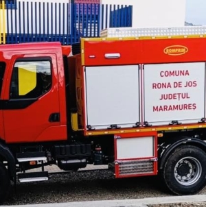Proiectul „NEXT pentru un viitor verde” prinde contur la Rona de Jos: comuna a fost dotată cu o autospecială de pompieri