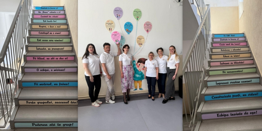 Treptele Școlii „Vasile Alecsandri” Baia Mare au fost îmbrăcate în mesaje de respect și recunoștință