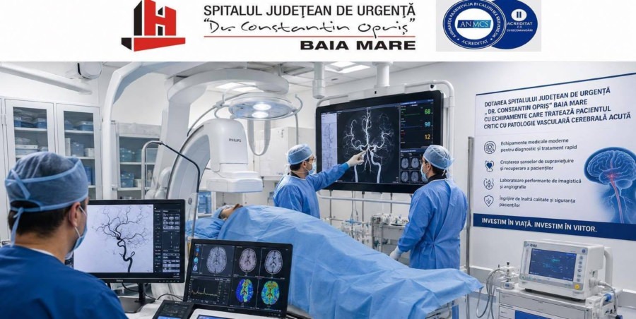 Spitalul Județean de Urgență „Dr. Constantin Opriș” Baia Mare crește capacitatea de intervenție în cazurile de AVC acut