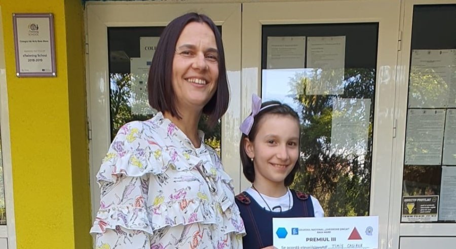 Premiul III pentru eleva Timiș Casiana de la Colegiul de Arte Baia Mare, în cadrul Concursului Județean de Matematică „Micii Șincaiști”