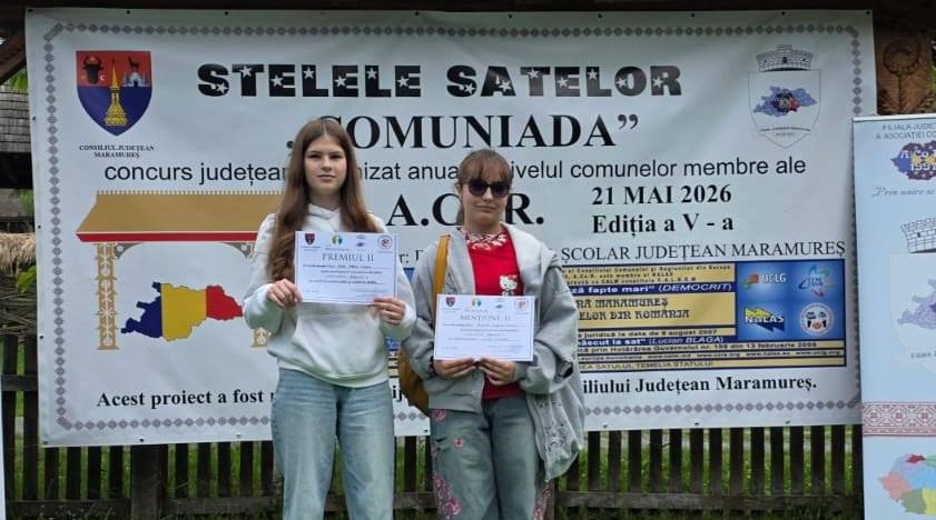 Două eleve de la Școala Gimnazială Cupșeni, premiate la Muzeul Satului din Baia Mare pentru rezultatele deosebite obținute la Concursul Județean Interdisciplinar „Comuniada”