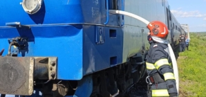 Incendiu în locomotiva unui tren de călători în Ulmeni