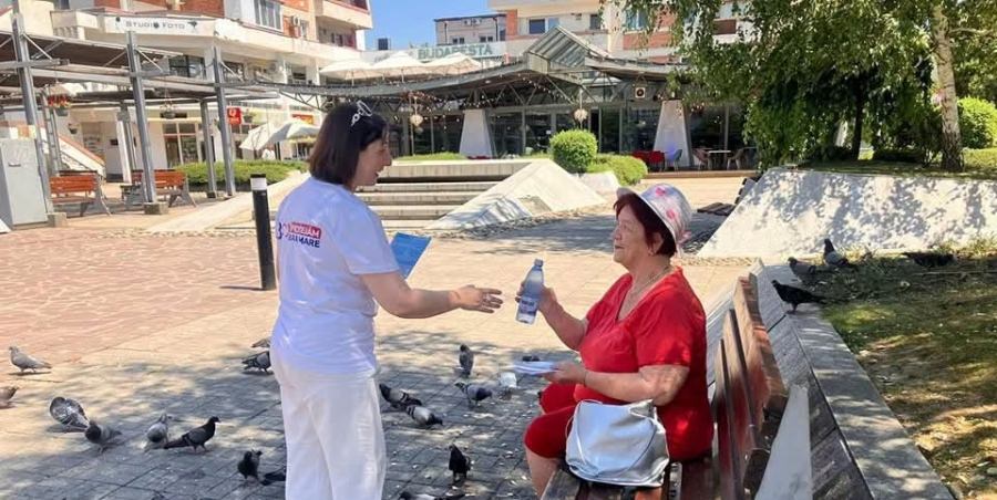 Puncte de hidratare și prim ajutor în Baia Mare, pentru combaterea efectelor caniculei