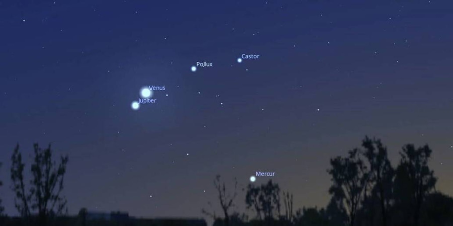 Fenomen rar pe cer: Venus și Jupiter apar „împreună” după apus