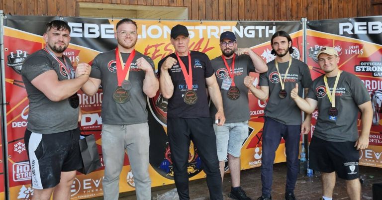 15 medalii și locul I pe echipe pentru Clubul Unirea Șișești la competiția Rebellion Strength Armwrestling