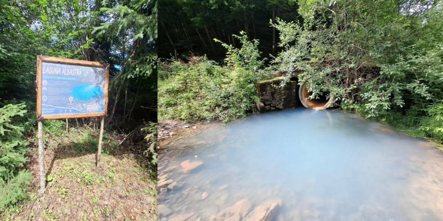 Laguna Albastră de la Poiana Botizii, primul obiectiv amenajat al traseului tematic „101 Minuni de la Capătul Lumii – Băiuț”