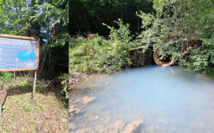Laguna Albastră de la Poiana Botizii, primul obiectiv amenajat al traseului tematic „101 Minuni de la Capătul Lumii – Băiuț”