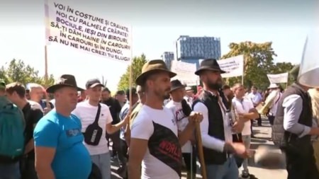 Protest tensionat al oierilor la București. Jandarmii au folosit gaze lacrimogene