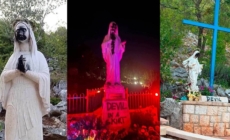 Incredibil! Mesaje ofensatoare și vopsea neagră pe statuile Fecioarei Maria de la Medjugorje