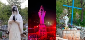 Incredibil! Mesaje ofensatoare și vopsea neagră pe statuile Fecioarei Maria de la Medjugorje