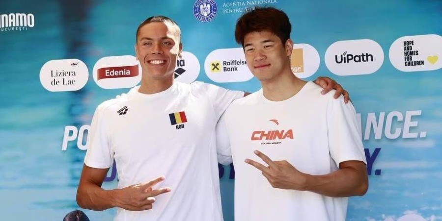 Rivali în competiții, colegi de antrenament la București. David Popovici și Pan Zhanle oferă o lecție de respect în sportul de performanță