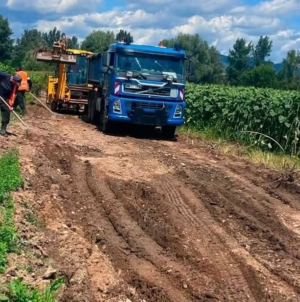 Au început lucrările la drumul de acces către traversarea provizorie peste râul Lăpuș
