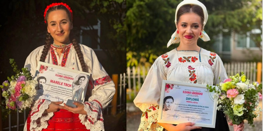 Victoria Petrenciuc și Patricia Moldovan aduc în Maramureș premii importante de la Festivalul-concurs național „Ileana Sărăroiu”