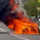 Un autoturism a luat foc pe strada George Coșbuc din Baia Mare