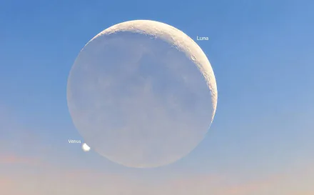 Fenomen astronomic spectaculos. Luna va ascunde planeta Venus, apoi vor fi două seceri pe cer