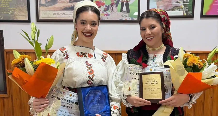 Maramureșencele Patricia Moldovan și Oana Larisa Pop, premiate în cadrul Festivalului-Concurs Național „Du-te dor cu Mureșul”
